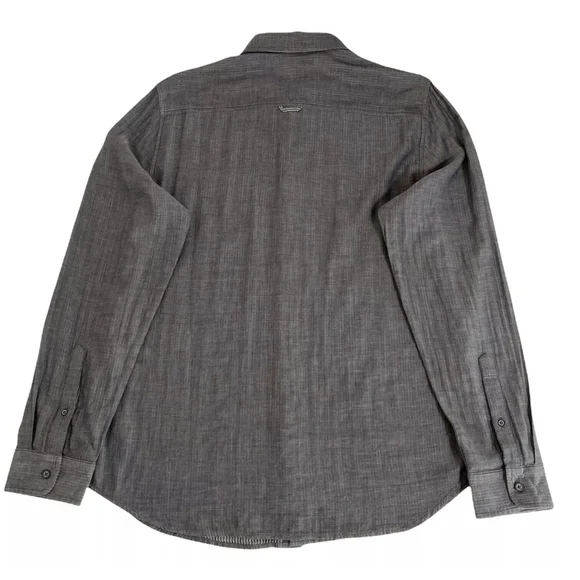 AG Adriano Goldschmied Button Up Shirt Gray Japanese Cotton Mens Large